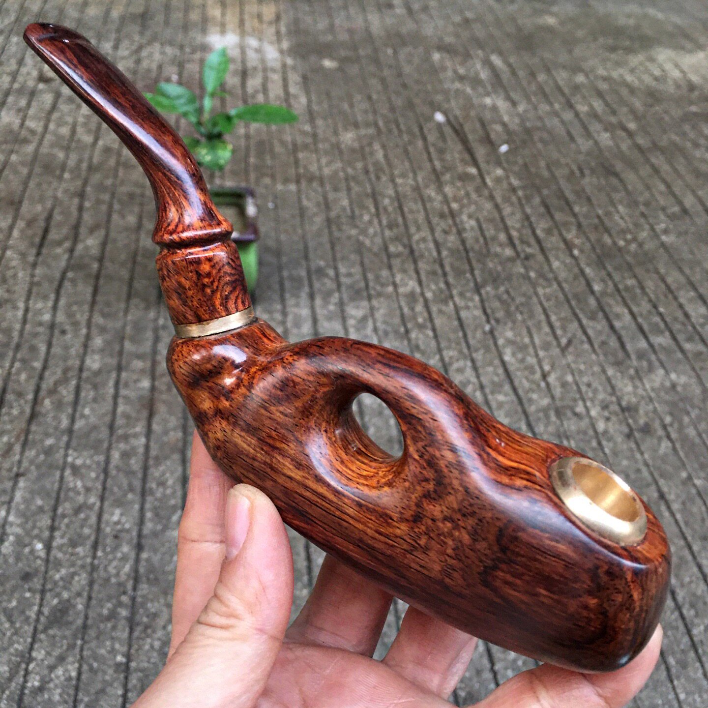 海南黄花梨旱烟高档过滤烟斗烟嘴烟杆烟具男式老式实木正宗红木