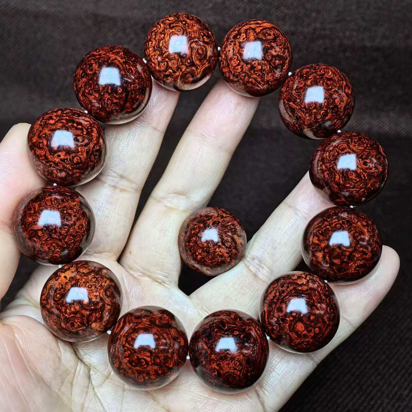 小叶紫檀手串2.0爆满金星女款佛珠手链老料真品男高端收藏级瘤疤