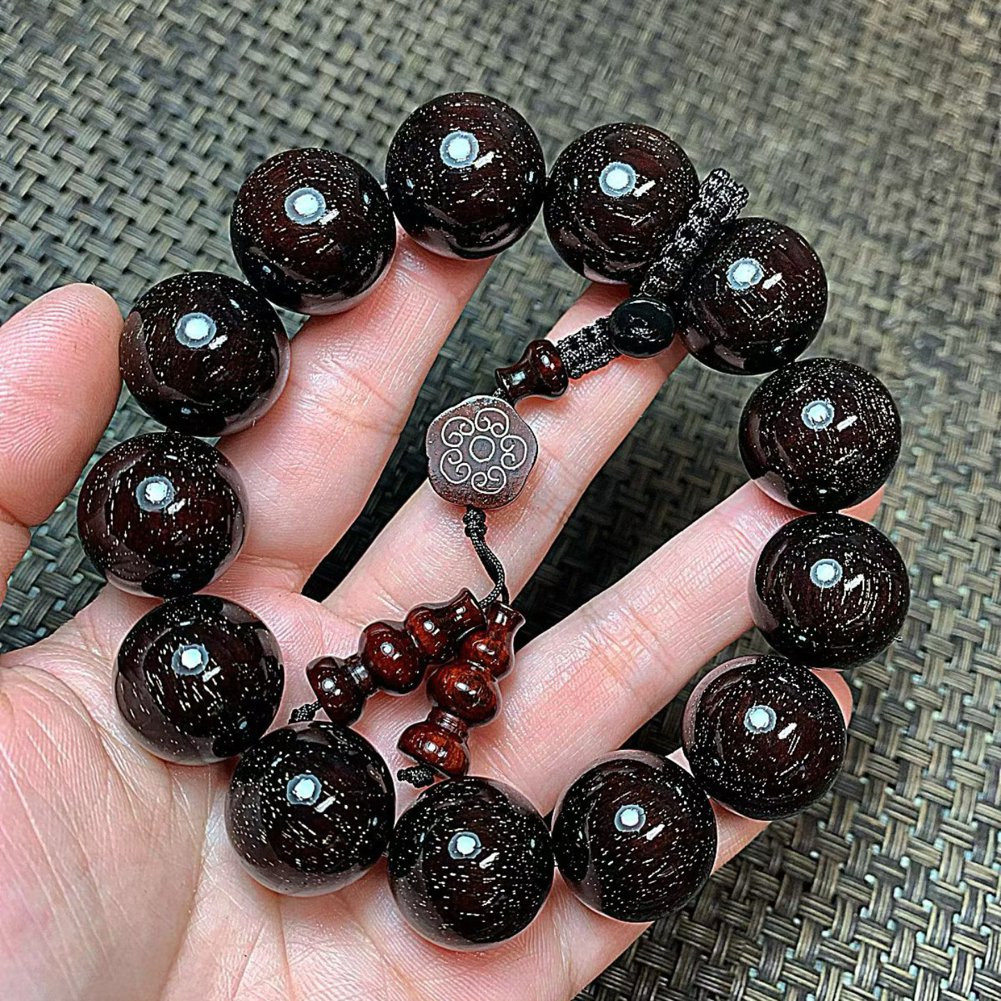 小叶紫檀1.8高端收藏级男108颗文玩爆满金星手链老料手串真品佛珠