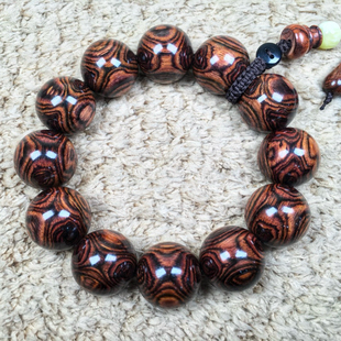 海南黄花梨女男手串紫油梨鬼脸2.0对眼蜘蛛纹108颗水波满瘤疤佛珠