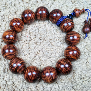 海南黄花梨紫油梨手串鬼脸对眼2.0蜘蛛纹瘤疤水波108颗女佛珠男