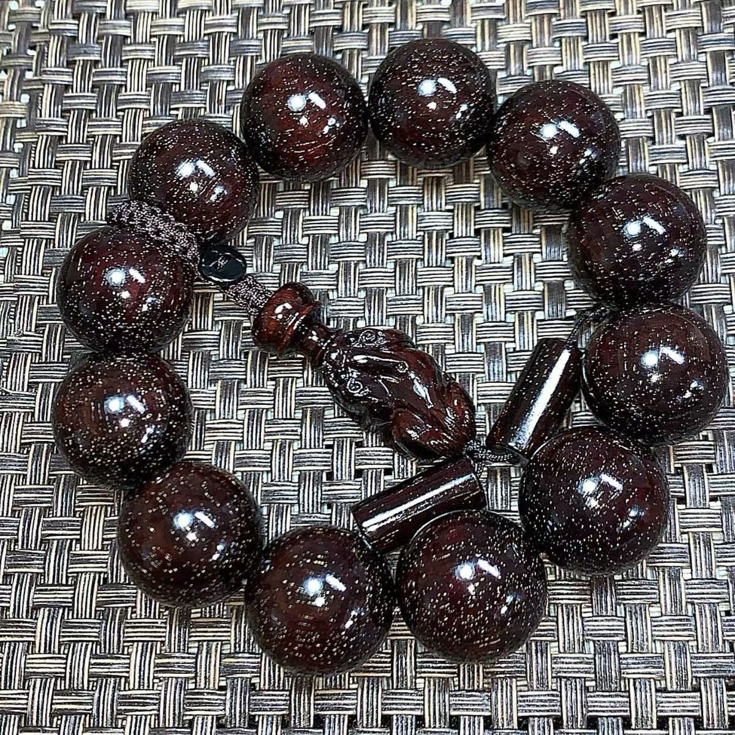 小叶紫檀佛珠手串男瘤疤108颗高端收藏级爆满金星手链2.0女老料