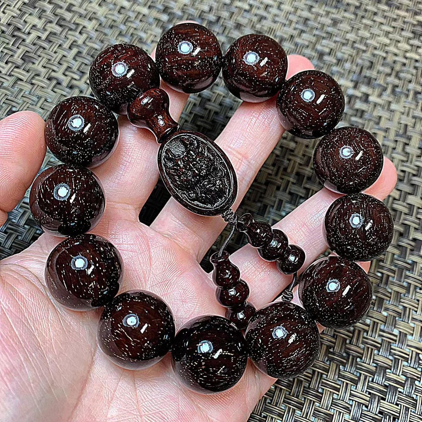 小叶紫檀1.8高端收藏级男佛珠108颗文玩爆满金星手链老料手串真品