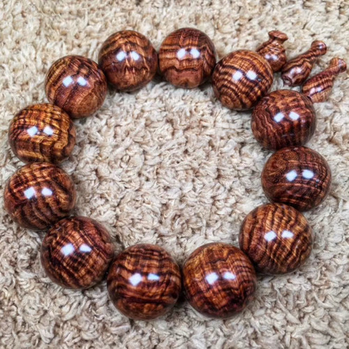 海南黄花梨紫油梨佛珠手串男鬼脸对眼2.0蜘蛛纹瘤疤水波108颗女