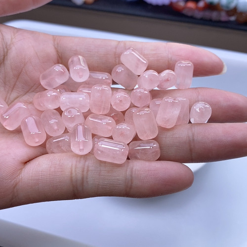 11x7mm粉晶桶珠5个