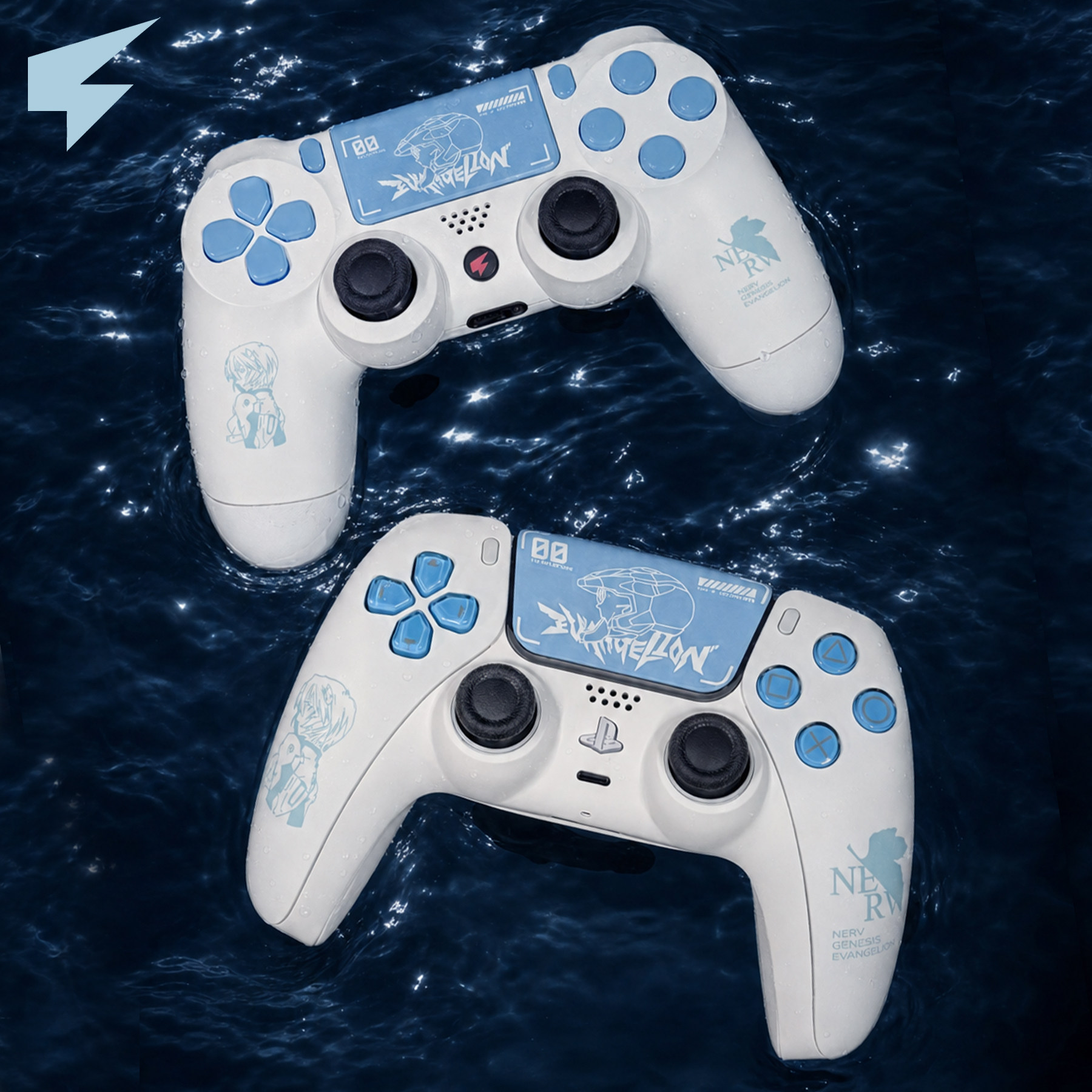 绫波丽主题PS5手柄替换壳 ps4手柄外壳  8K手柄配件 PS4限量发售