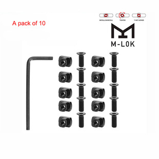 LOK M4规格组合螺母10个一包导轨M Mlok螺丝 Screw 螺母组