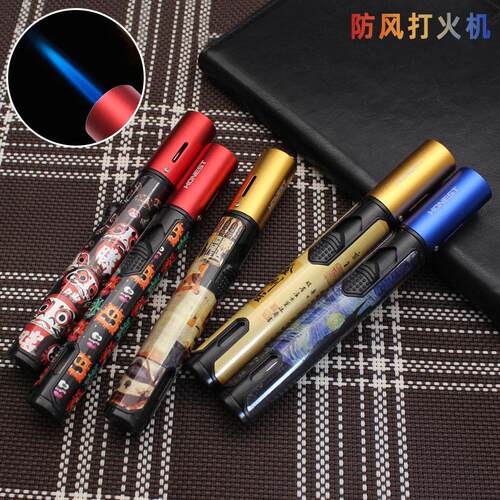 百诚长剑5创意防风打火机金属直冲气体喷枪户外大容量打火机