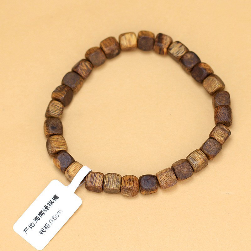 海南绿棋楠方块珠手串厂家批发规格6mm 男女装饰文玩念珠首饰
