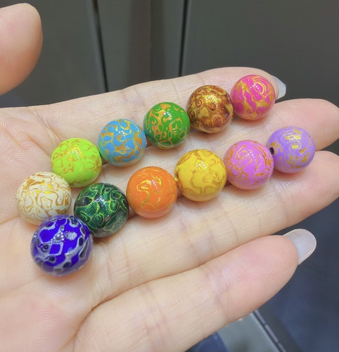 手工非遗大漆珠 手串文玩漆器佛珠散珠配件