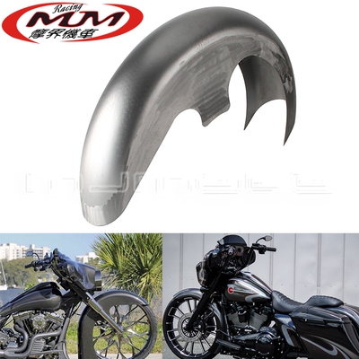 适用哈雷旅行Bagger路王街道公路滑翔摩托车改装件23寸前轮挡泥板