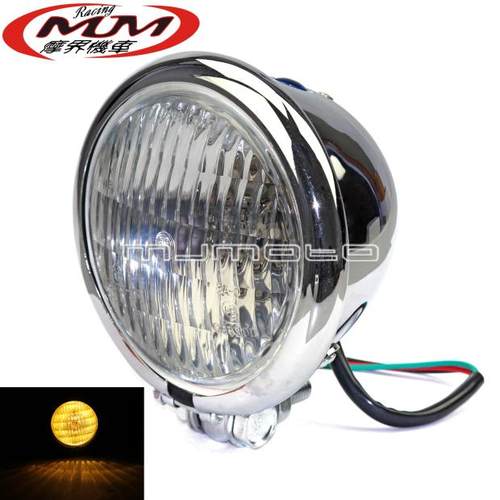 新款哈雷摩托车改装配件通用4.5英寸大灯超亮白光简约前大灯头罩