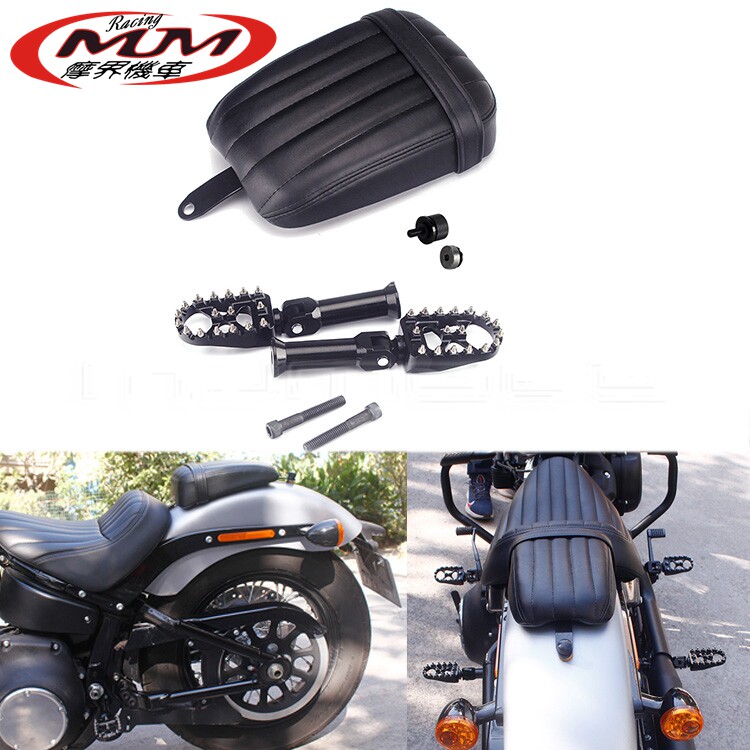 适用哈雷软尾肥仔传统经典突破114 FXBRS摩托车改装脚踏+后排坐垫