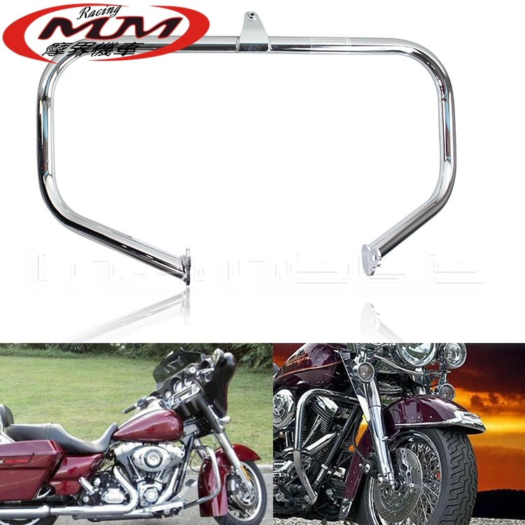 适用于哈雷路王旅行系trike street glide镀铬带螺丝保险杠防摔杆