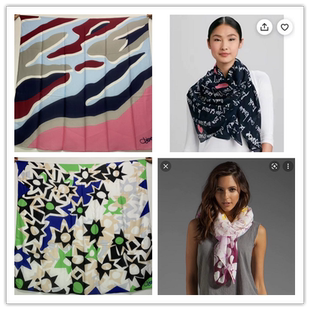 D*F桑蚕丝大尺寸方巾 真丝四季时尚百搭围巾沙滩丝巾头巾手工卷边