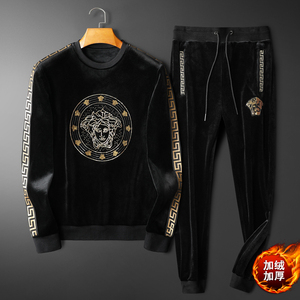 秋冬金丝绒加绒加厚套装卫衣男 D302--T2155P225图片