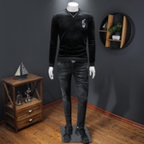 秋冬装新款金丝绒加绒加厚卫衣7302P115，男装卫衣，电商D302