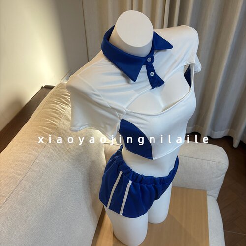 学院风蓝白撞色cos制服套装