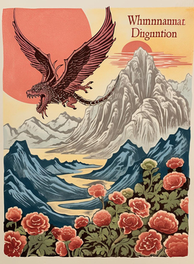 翱翔的巨龙diy数字油画高级填色涂绘打发时间手工丙烯挂画包邮