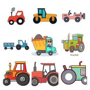 拖拉机儿童数字油画零基础减压涂鸦DIY交通工具手工画