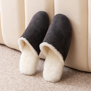 冬季羊毛拖鞋新款家居家室内羊皮毛一体毛毛鞋真皮保暖棉拖鞋男女