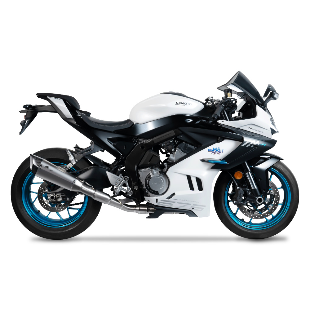 适用于春风675sr675nk钛合金竞技排气碳嘴尾段,侧排底排燃尽排气