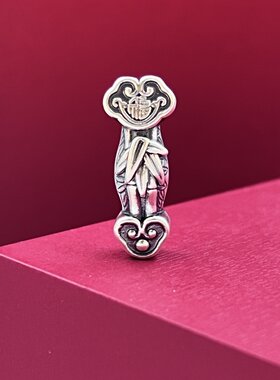 足银999配件纯银平安竹节如意