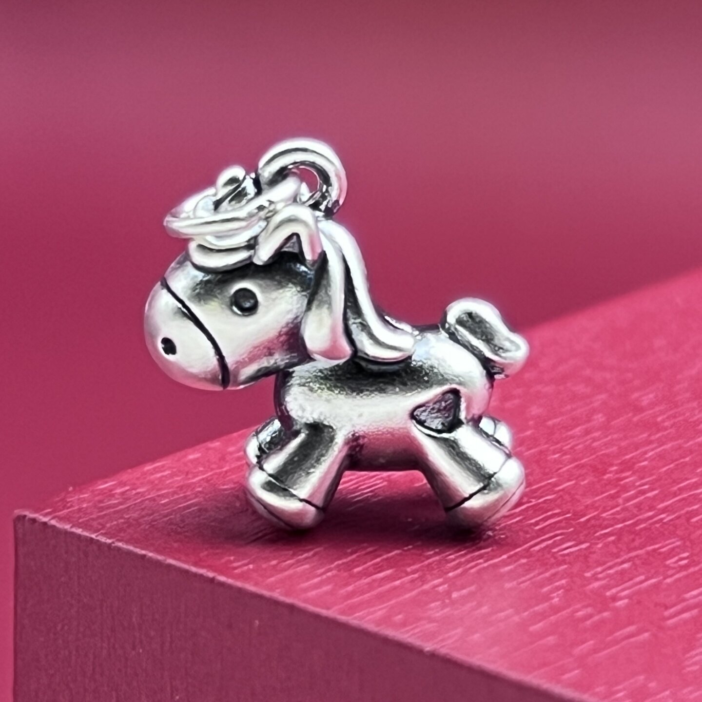 999足银爱心马纯银挂件