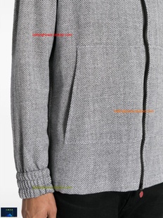 zip 欧美正品 Kiton herringbone up男休闲上衣夹克轻便保暖