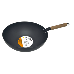 刚博士32/34/38/42CM硬质炒锅单柄双耳 不粘锅炒锅家用电磁炉燃气