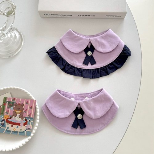 爆款宠物口水巾猫咪紫色围脖泰国校服小狗狗围兜ins风可爱口水巾