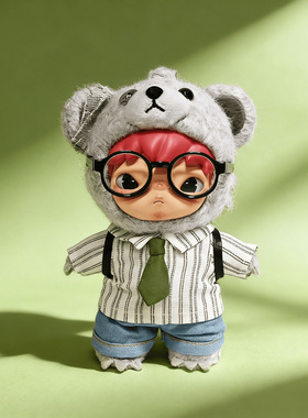 RMAX适用小野Hirono公路日志系列黑芝马条纹衫牛仔裤套装15cm娃衣