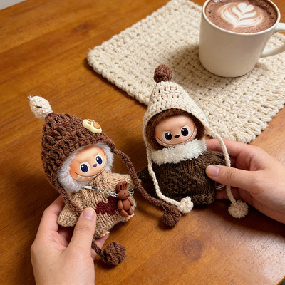 RMAX4代迷你Labubu挂件衣服毛球针织衫套装心底密码拉布布娃衣萌