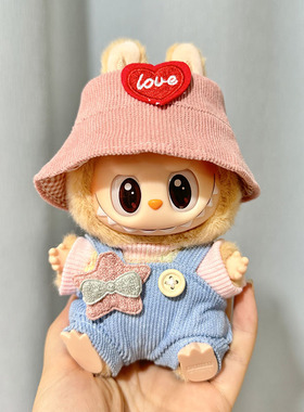 适用三代labubu娃衣盲盒搪胶脸17cm公仔拉布布马卡龙坐坐派对衣服