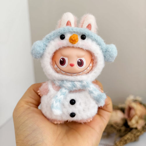 RMAX拉布布4.0娃衣mini心底密码四代Labubu钩织衣服小企鹅套装