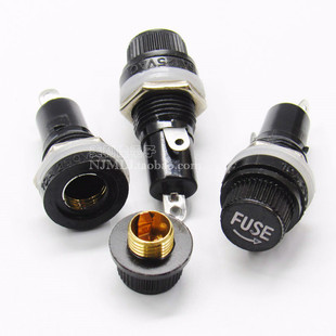 20MM黑色旋钮6X30MM玻璃管座熔断器座耐高温胶木 FUSE保险丝管座5