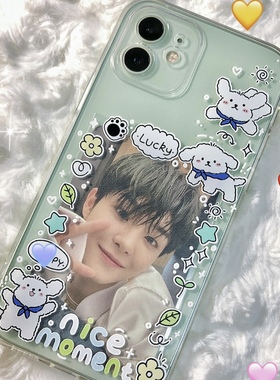 趣味白色小狗相框适用15苹果14ProMax手机壳iPhone12全包14可爱13Pro软15Promax防摔11保护套16女xr软8女mini