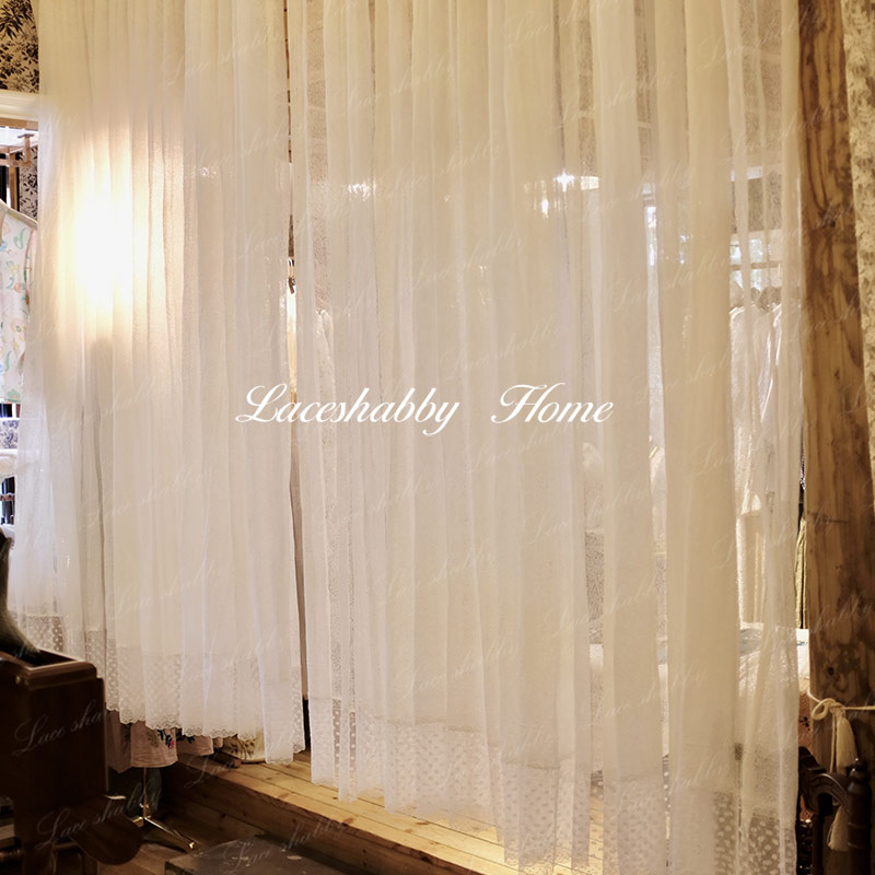 优雅高级感！LACESHABBY法国列维斯蕾丝高级定制白色窗纱窗帘纱帘