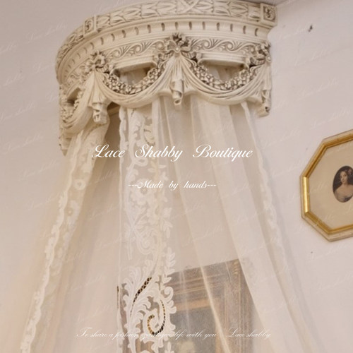 法式洛可可风格实木床幔架蚊帐架