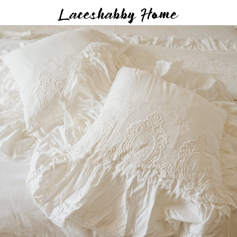 laceshabby新款定制刺绣蕾丝床品