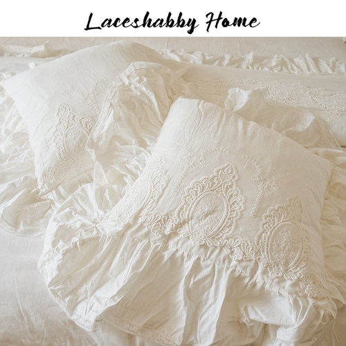 laceshabby新款定制刺绣蕾丝床品