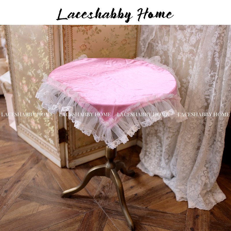 LACESHABBY 새로운 사용자 정의 유럽 복고풍 스타일의 작은 신선한 레이스 새틴 부드러운 플레이스 매트 테이블 매트 식탁보