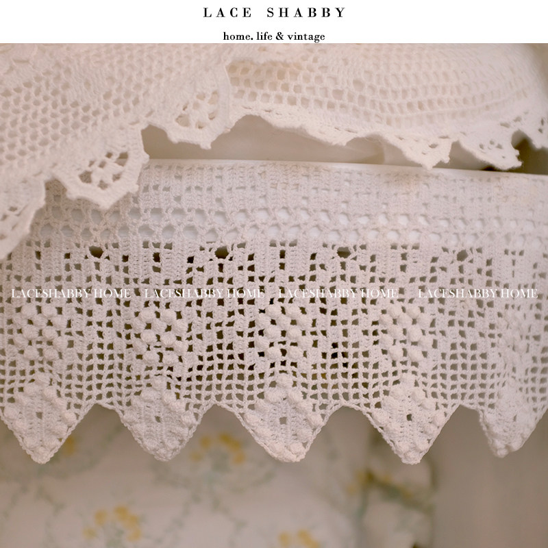 새로운 프랑스 레트로 빈티지 손으로 짠 중년 화이트 코튼 레이스 DIY 캐비닛 웰트