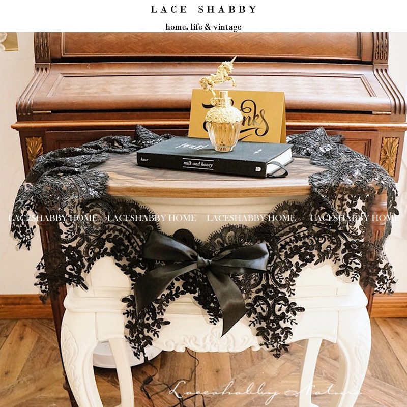 LACESHABBY珍珠蕾丝布艺桌旗欧式