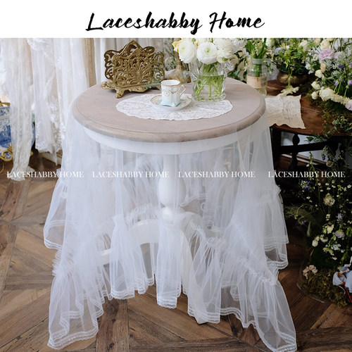 LACESHABBY新款复古荷叶边桌布