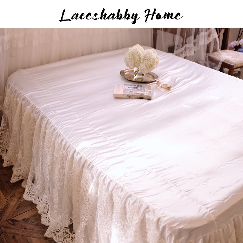 LACESHABBY新款法式复古风格白色立体绣花蕾丝婚庆家纺床品床裙,床上用品,床裙,淘宝优惠券,粉丝福利购,淘宝优惠卷