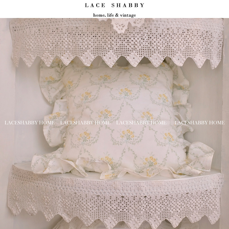 새로운 프랑스 레트로 빈티지 손으로 짠 중년 화이트 코튼 레이스 DIY 캐비닛 웰트