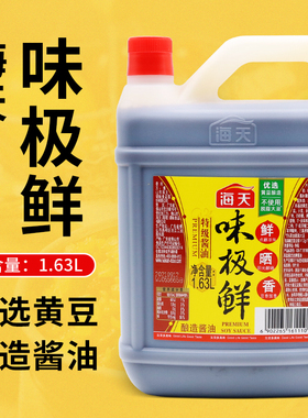 海天味极鲜酱油1.63L 凉拌点蘸炒菜煲仔饭特级酿造炒饭佐餐家用壶