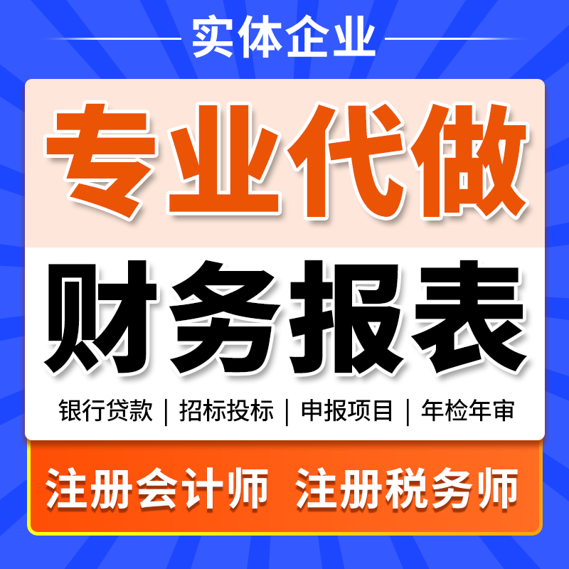 代做财务报表制作会计资产负债表利润表现金流量表公司贷款招投标