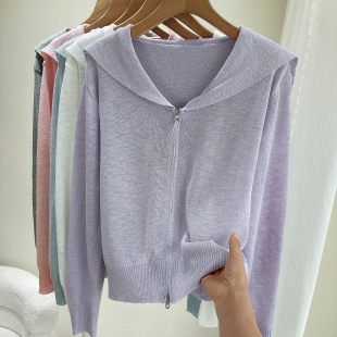 新款 开衫 女装 微透长袖 外套气质休闲上衣 休闲风薄款 双拉链2026春季